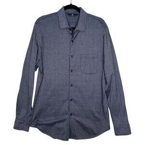 Hart Schaffner Marx Cotton Long Sleeve Button Down Dress\Casual Shirt Large Navy